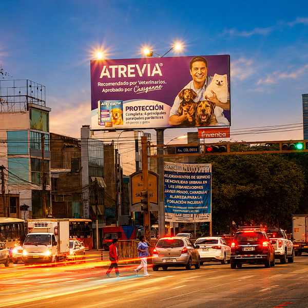 Panel Publicitario Minipolar en San Luis SNL 001-A. Ubicación: Av. Canadá cruce con Calle El Alcázar. Tránsito: Hacia Av. Circunvalación. Impactos: 5,726,331.