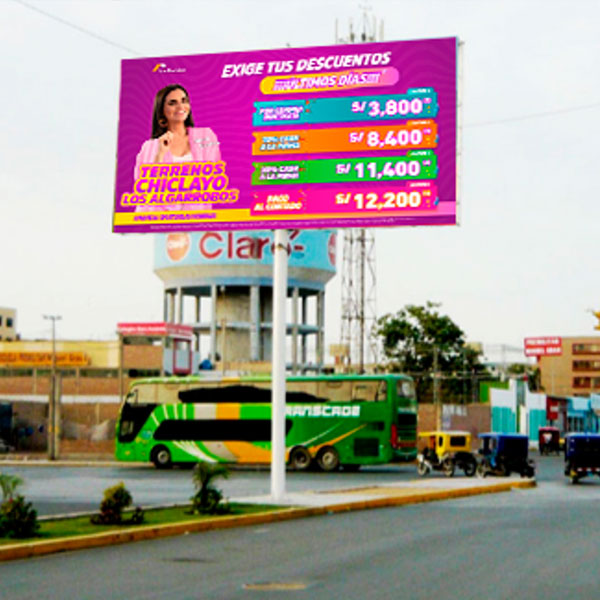 Panel Publicitario Minipolar en Chiclayo CHI 005-U. Ubicación: Avenida Francisco Bolognesi con la Avenida Miguel Grau. Impactos: 3,672157