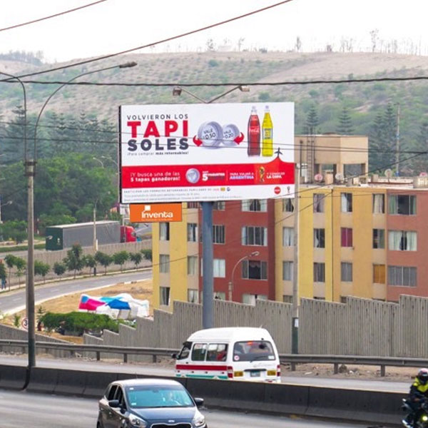 Panel Publicitario Minipolar en San Juan de Miraflores SJM 002-A. Ubicación: Puente Alipio Tránsito: Hacia Av. El Sol - Chorrillos. Impactos: 6,445,145