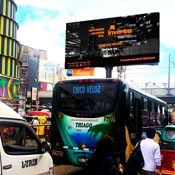Panel Publicitario Minipolar en San Juan de Miraflores SJM 004-B. Ubicación: Cruce de Av. Los Héroes con Av. San Juan Tránsito: Hacia Av. Los Héroes. Impactos: 6,334,952.