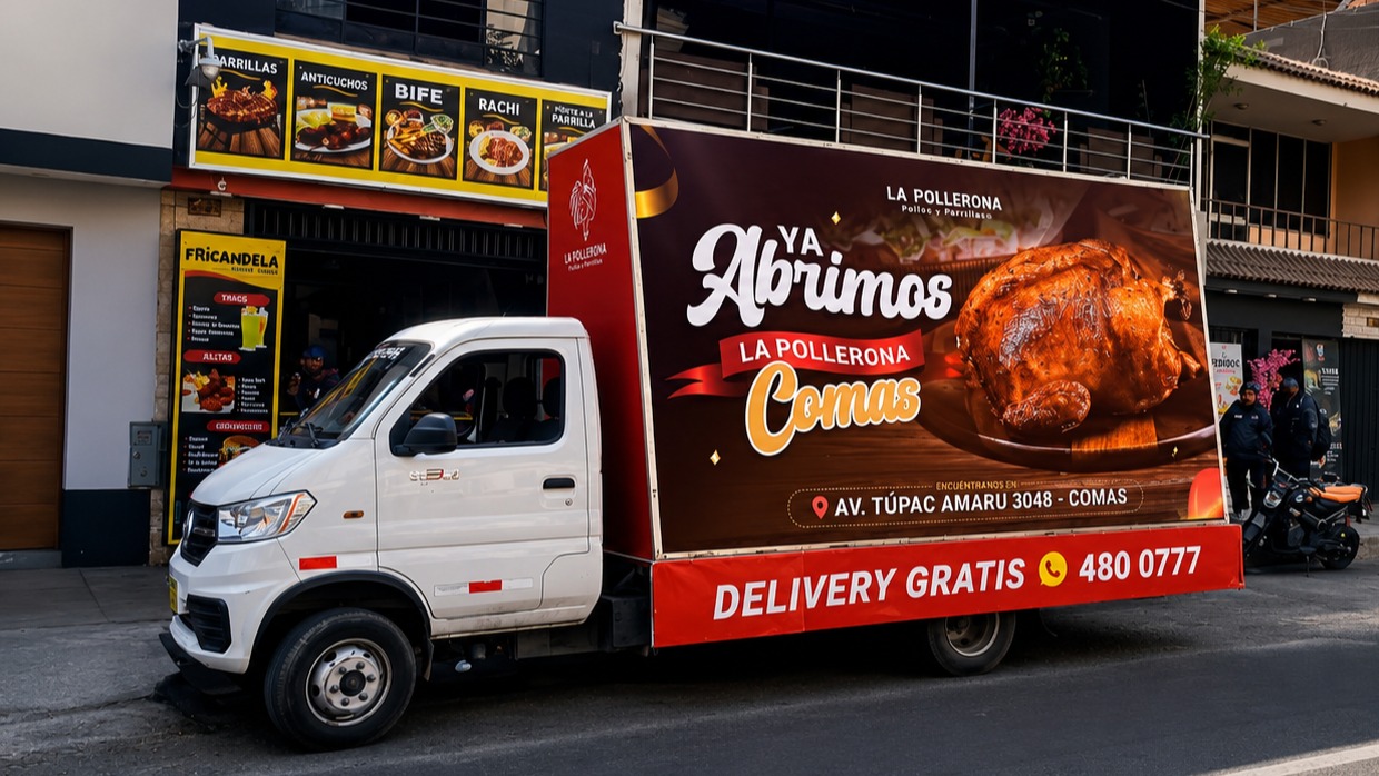 Valla Móvil Publicitaria para La Pollerona: Publicidad Exterior de Alto Impacto en Lima